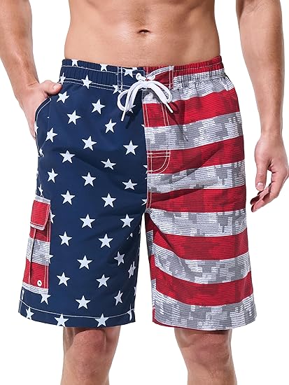 Mens Swim Trunks Board Shorts Swim Shorts Quick Dry 9 Inch Beach Swimwear