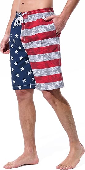Mens Swim Trunks Board Shorts Swim Shorts Quick Dry 9 Inch Beach Swimwear